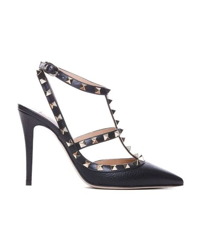 Valentino Garavani Black Calfskin High Heel Pumps 