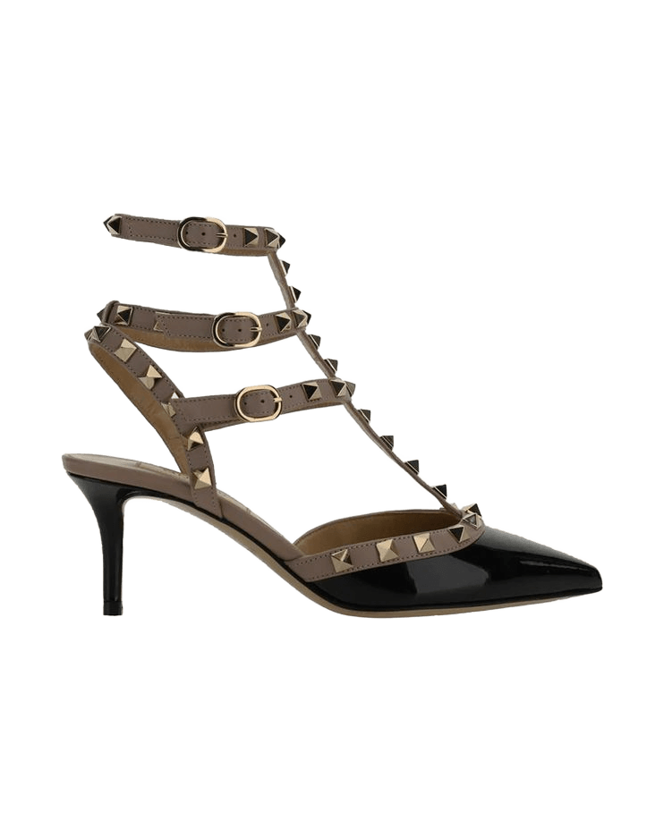 Valentino Garavani Black Calfskin Studded High Heels Glam Steals