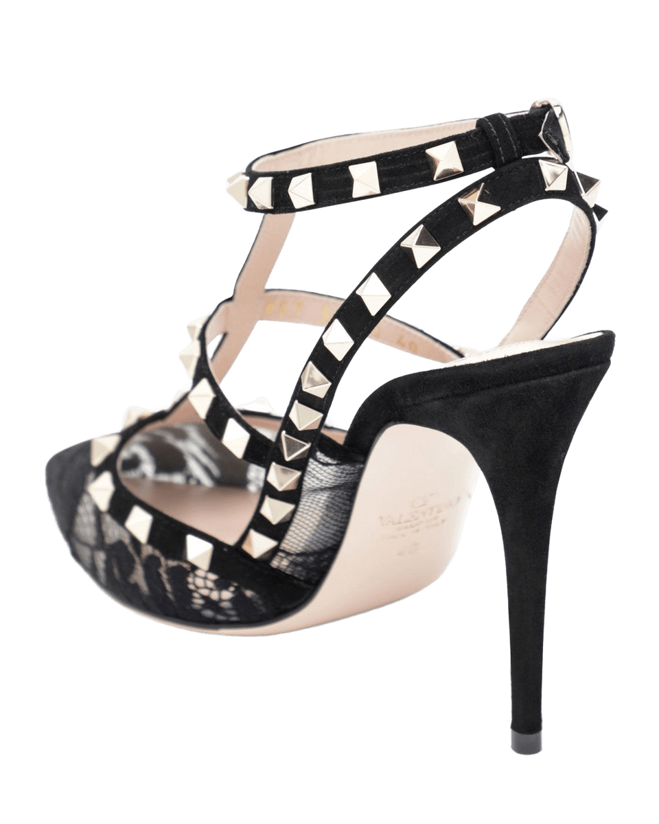 Valentino Garavani Black Lace High Rockstud Pumps Glam Steals