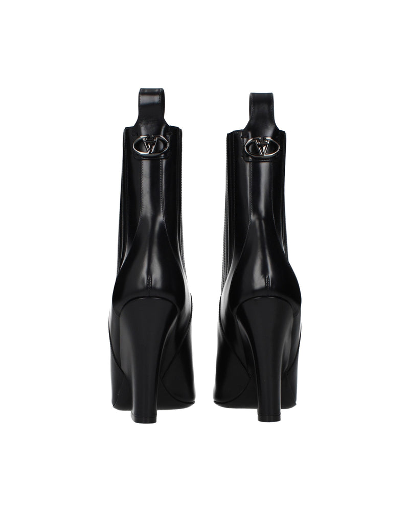 Valentino Garavani Black Leather Ankle Boots Glam Steals