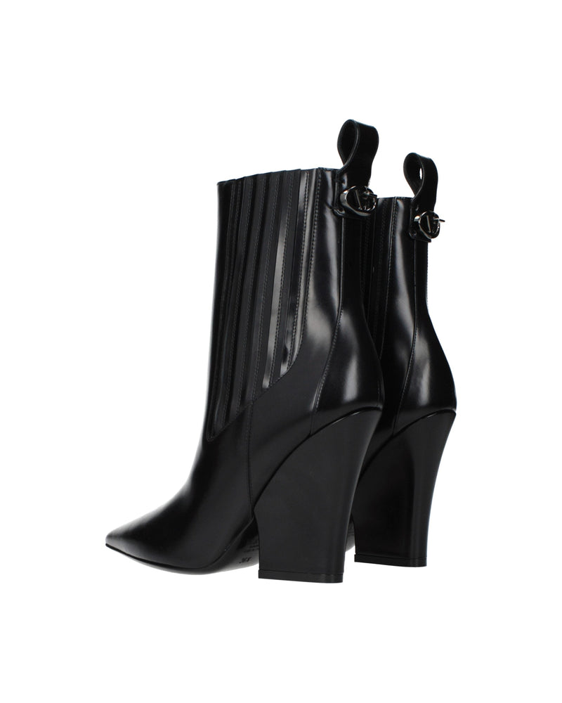 Valentino Garavani Black Leather Ankle Boots Glam Steals