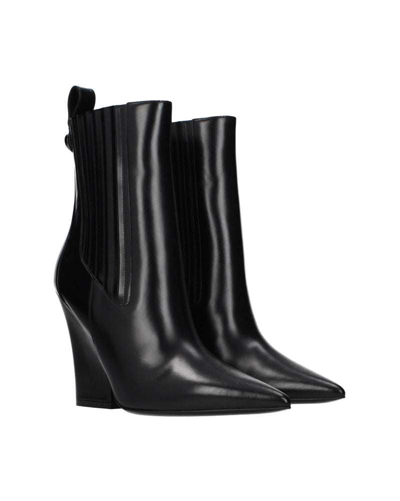 Valentino Garavani Black Leather Ankle Boots Glam Steals
