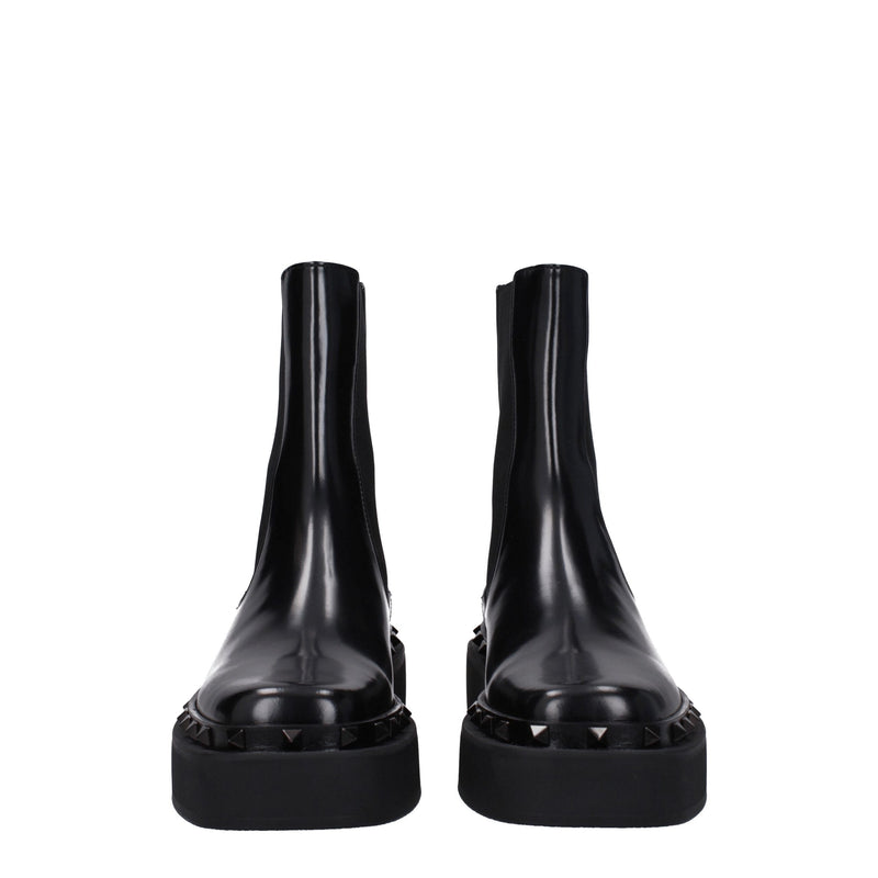 Valentino Garavani Black Leather Ankle Boots Glam Steals