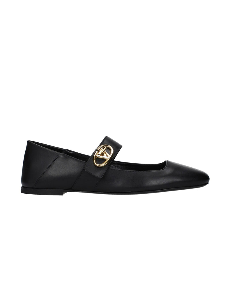 Valentino Garavani Black Leather Ballet Flats Glam Steals