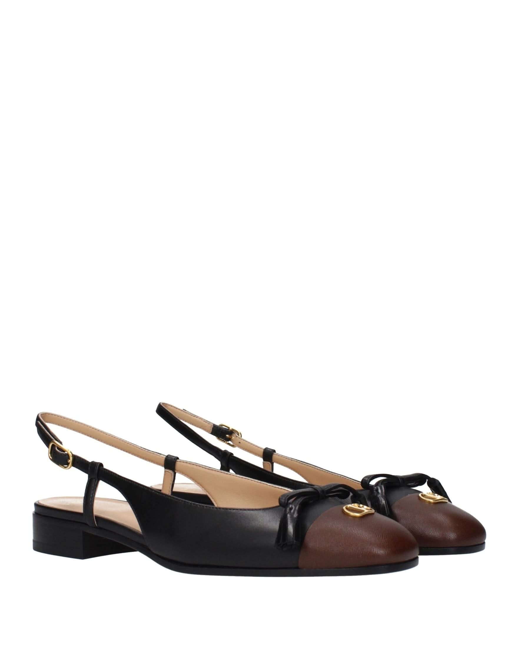 Valentino Garavani Black Leather Ballet Flats Glam Steals