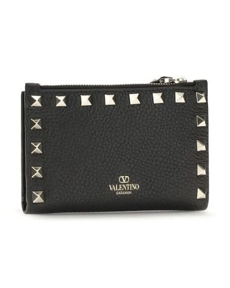 Valentino Garavani Black Leather Calf Bos Taurus Wallet Glam Steals