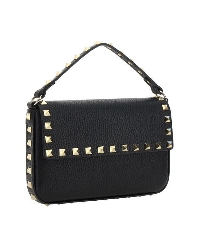 Valentino Garavani Black Leather Calf Bos Taurus Shoulder Bag Glam Steals