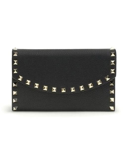 Valentino Garavani Black Leather Calf Bos Taurus Wallet 
