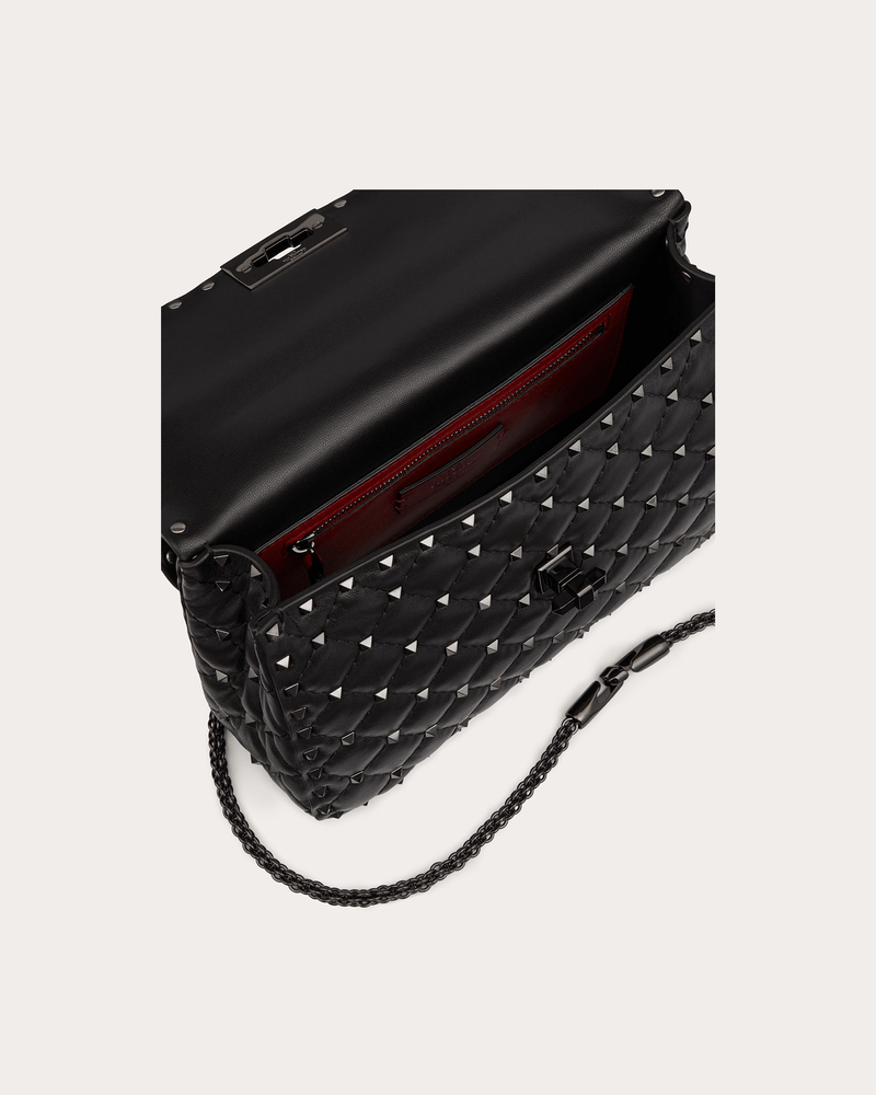 Valentino Garavani Nappa Leather Medium Rockstudt Spike Black Bag Glam Steals