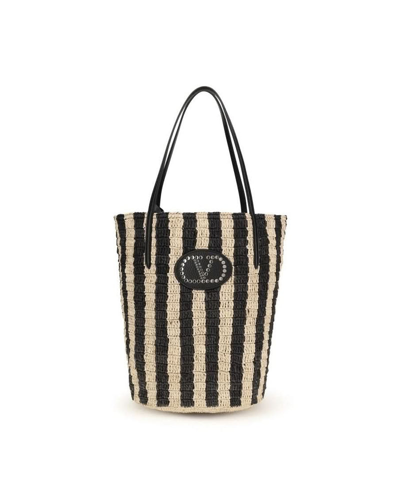 Valentino Garavani Black Raffia Backet Bag Glam Steals