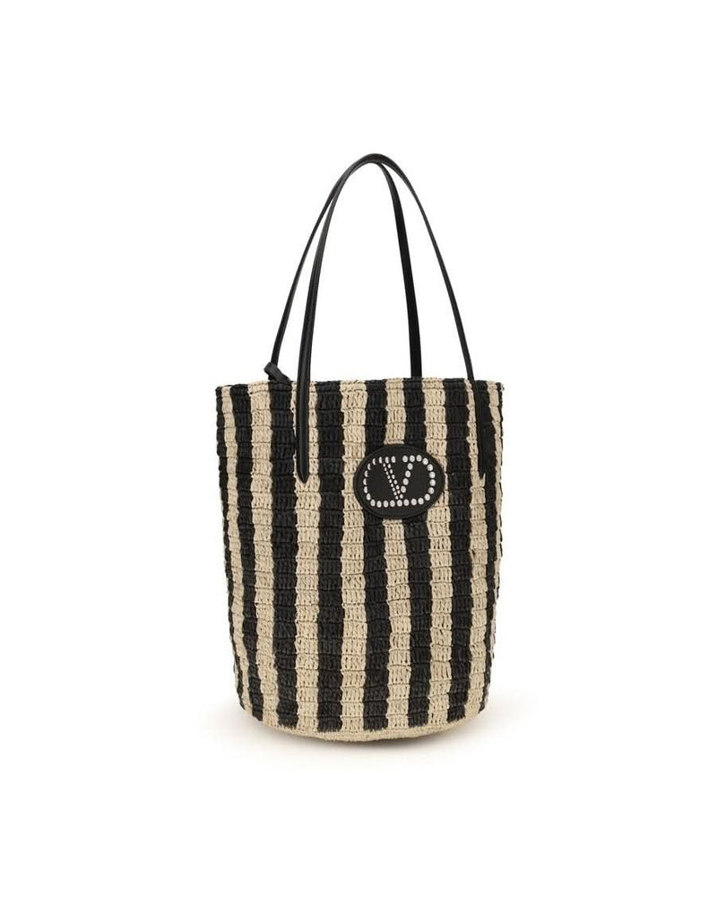 Valentino Garavani Black Raffia Backet Bag Glam Steals