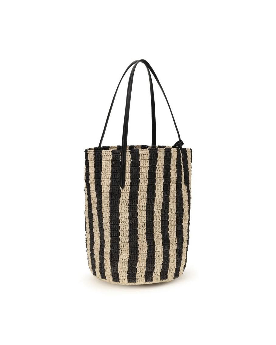 Valentino Garavani Black Raffia Bucket Bag 