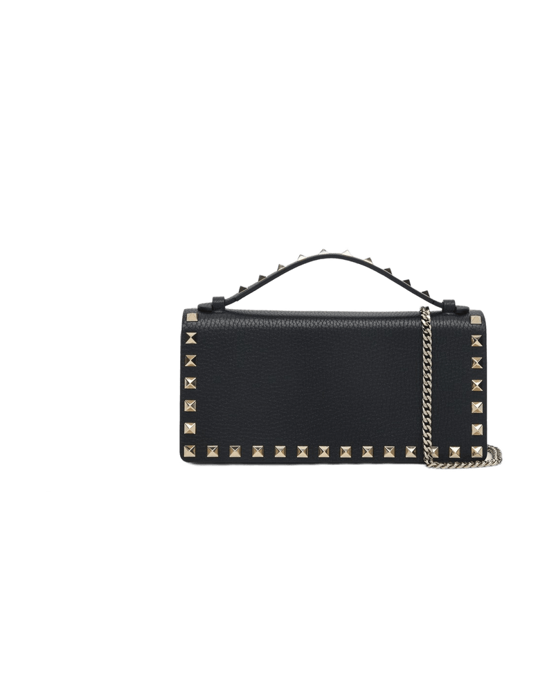Valentino Garavani Black Rockstud Chain Wallet Glam Steals