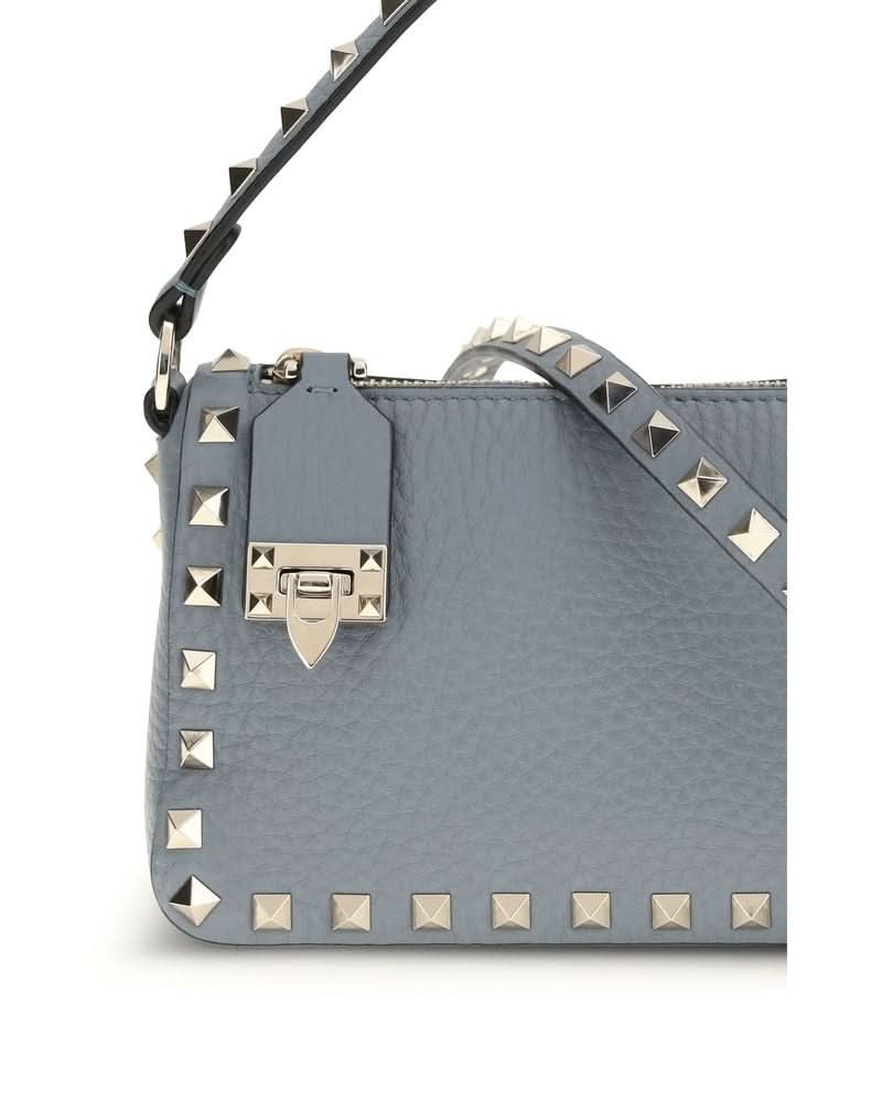 Valentino Garavani Blue Calf Leather Bos Taurus Shoulder Bag 