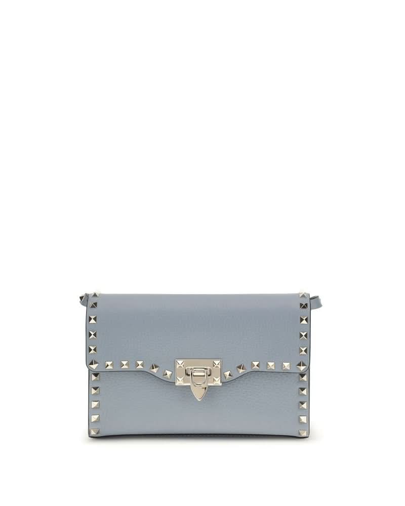Valentino Garavani Blue Calf Leather Bos Taurus Shoulder Bag 