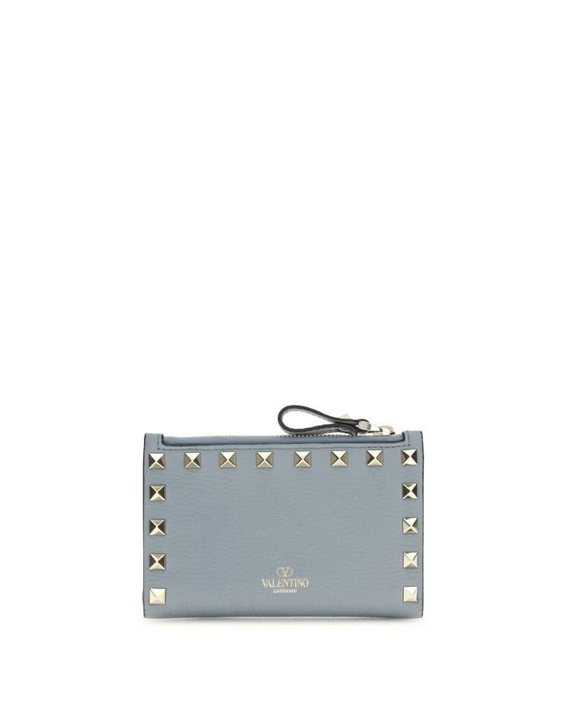 Valentino Garavani Blue Calf Leather Bos Taurus Wallet 