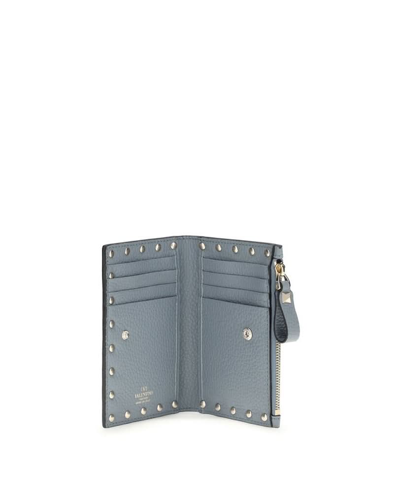 Valentino Garavani Blue Calf Leather Bos Taurus Wallet 