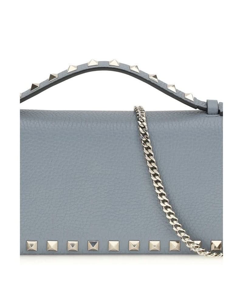 Valentino Garavani Blue Calf Leather Bos Taurus Wallet 