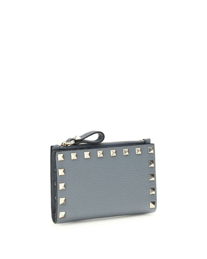 Valentino Garavani Blue Calf Leather Bos Taurus Wallet 
