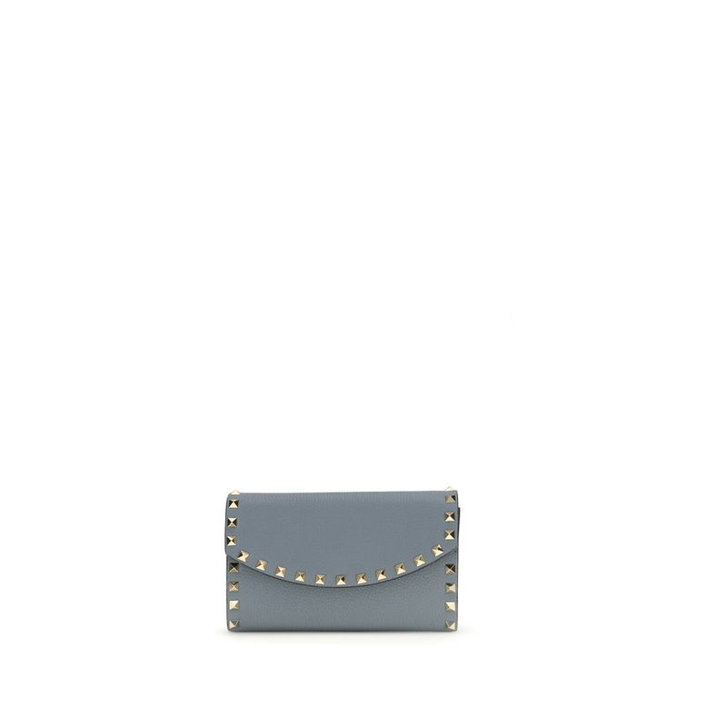 Valentino Garavani Blue Calf Leather Bos Taurus Wallet 