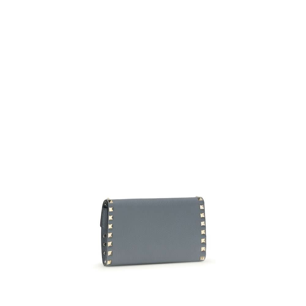 Valentino Garavani Blue Calf Leather Bos Taurus Wallet 