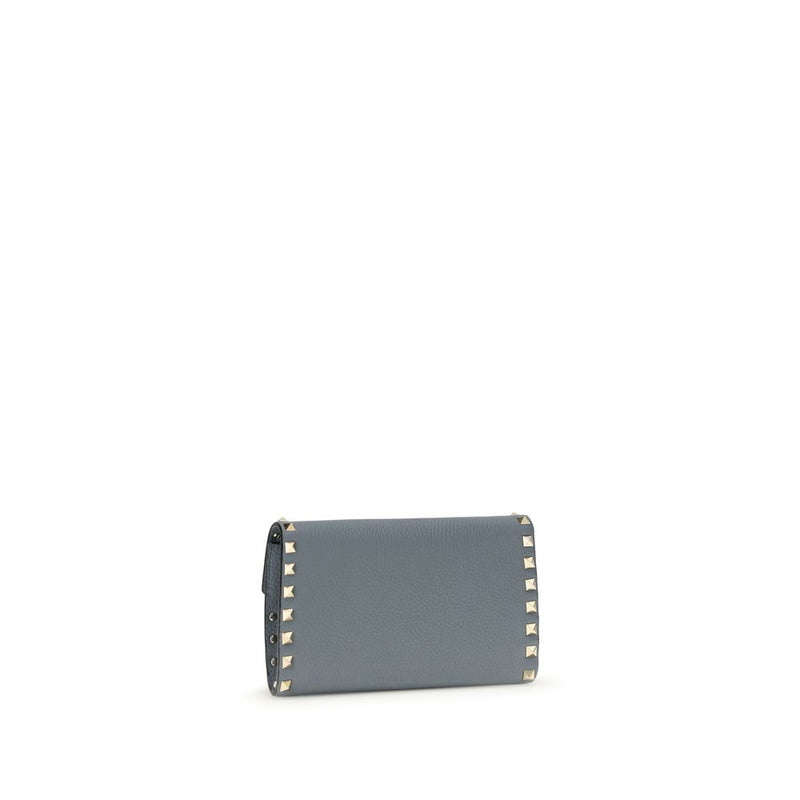 Valentino Garavani Blue Calf Leather Bos Taurus Wallet 