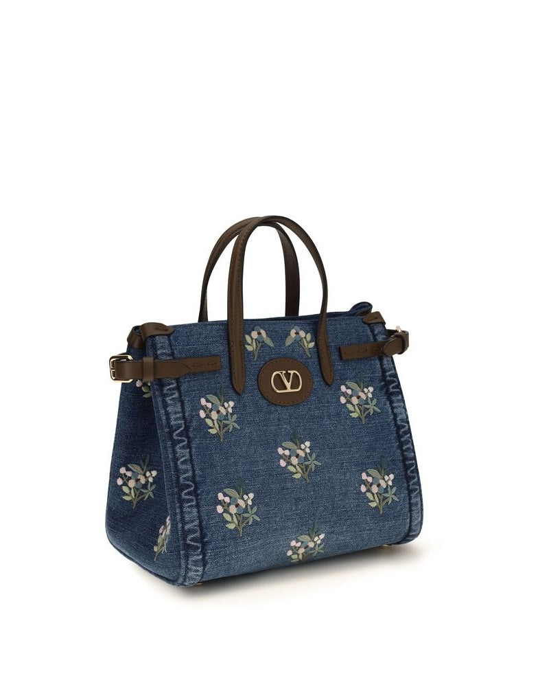 Valentino Garavani Blue Cotton Shoulder Bag Glam Steals
