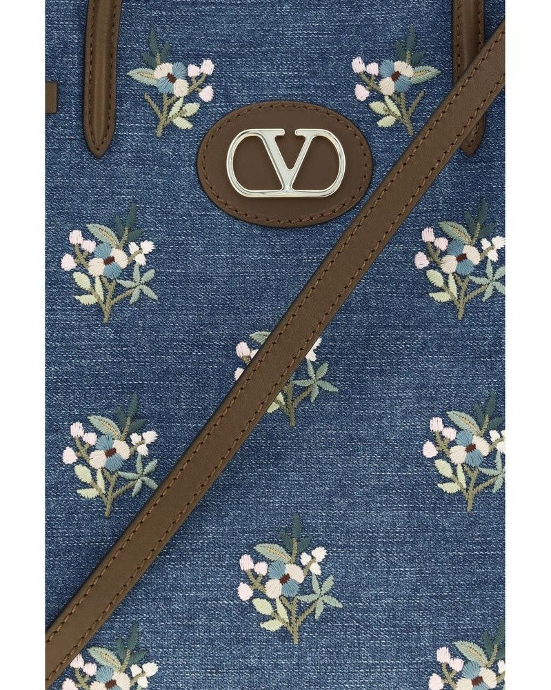 Valentino Garavani Blue Cotton Shoulder Bag Glam Steals