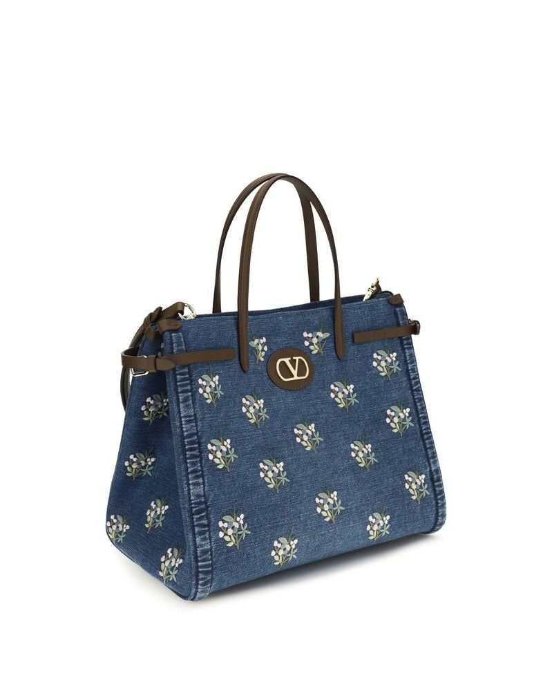 Valentino Garavani Blue Cotton Shoulder Bag Glam Steals
