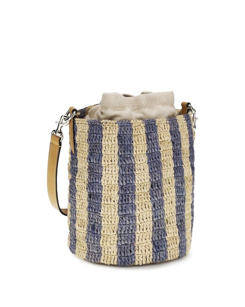 Valentino Garavani Blue Raffia Bucket Bag Glam Steals