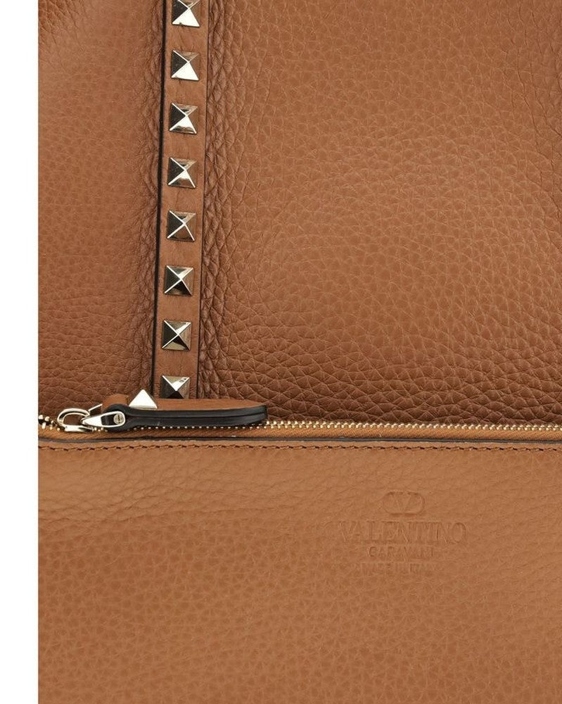 Valentino Garavani Brown Calf Leather Bos Taurus Shoulder Bag 