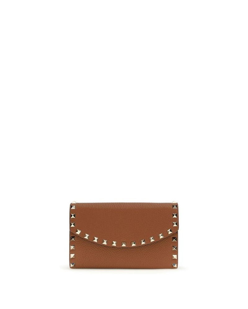 Valentino Garavani Brown Calf Leather Bos Taurus Wallet 