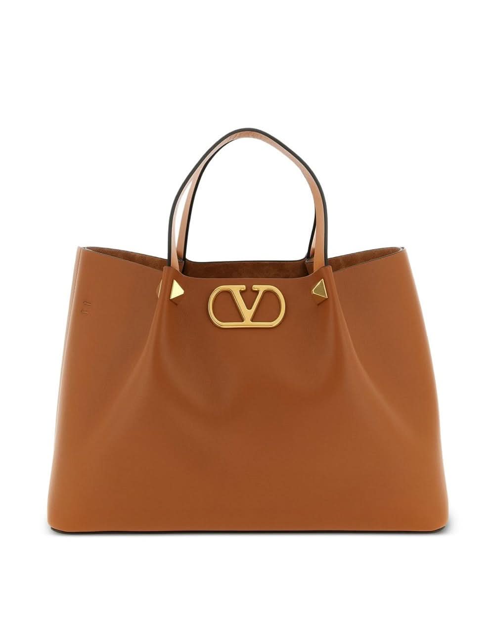 Valentino Garavani Brown Leather Bag Shopper