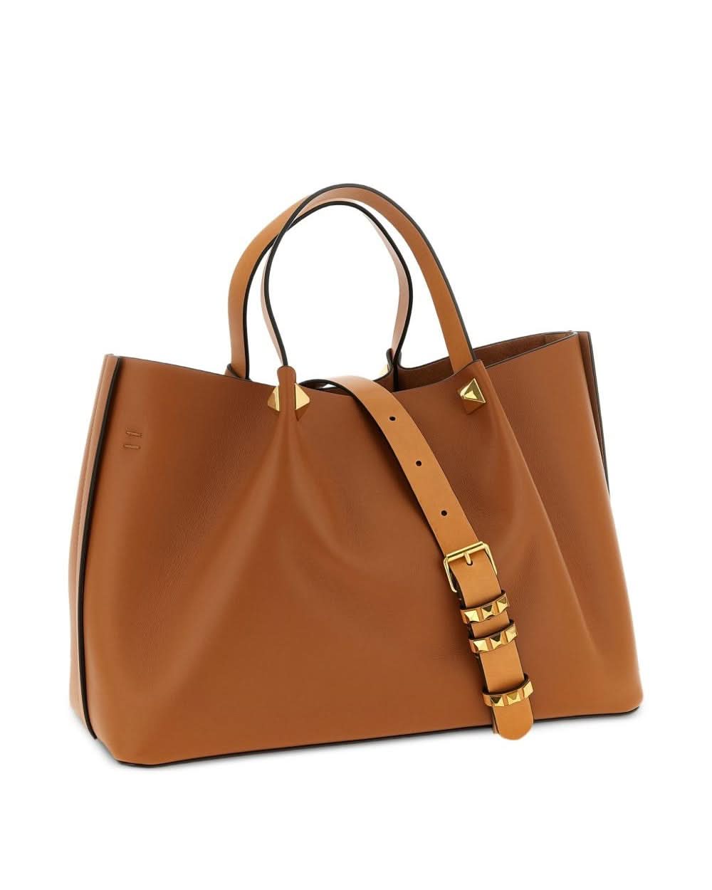 Valentino Garavani Brown Leather Bag Shopper
