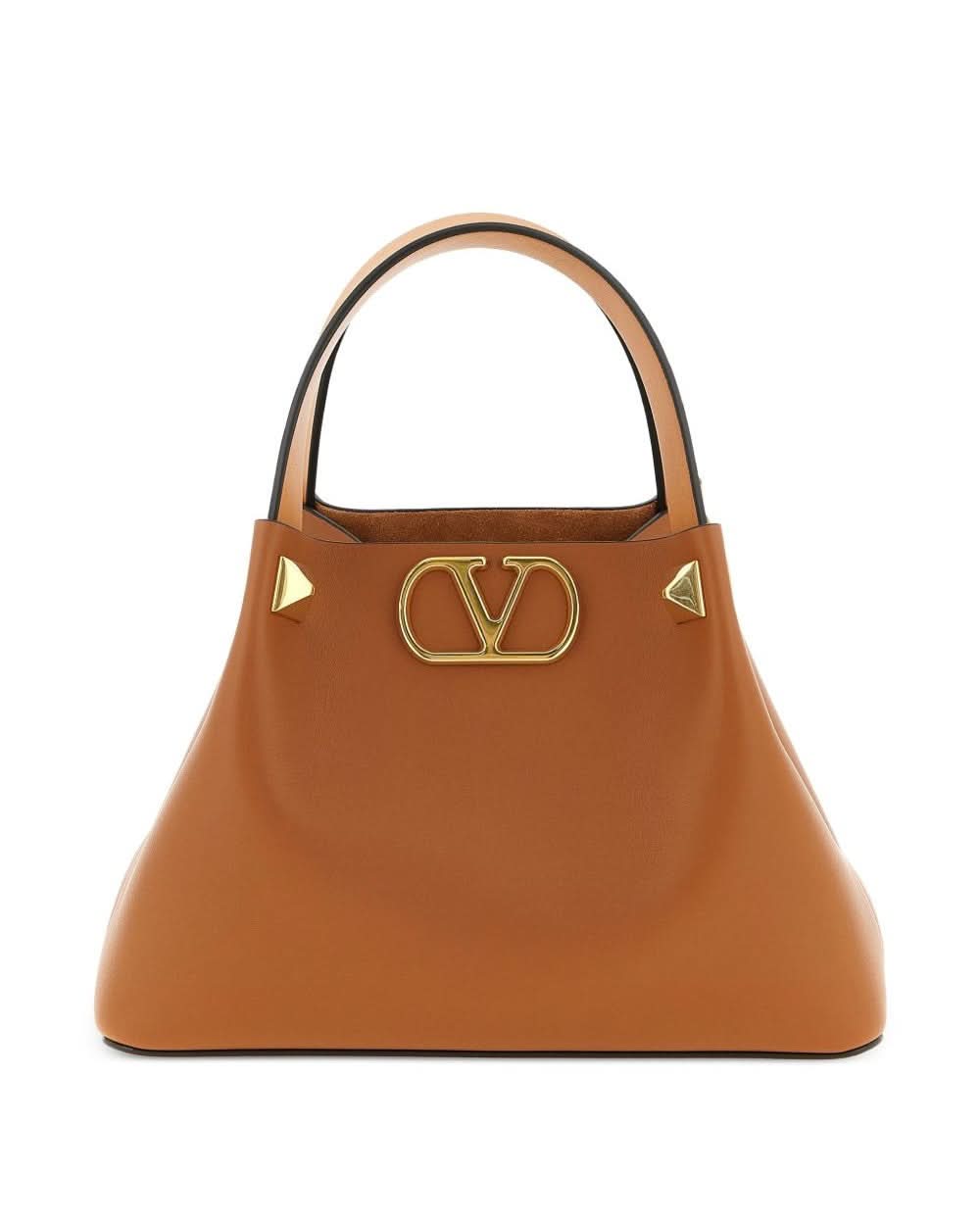 Valentino Garavani Brown Leather Bag Shopper