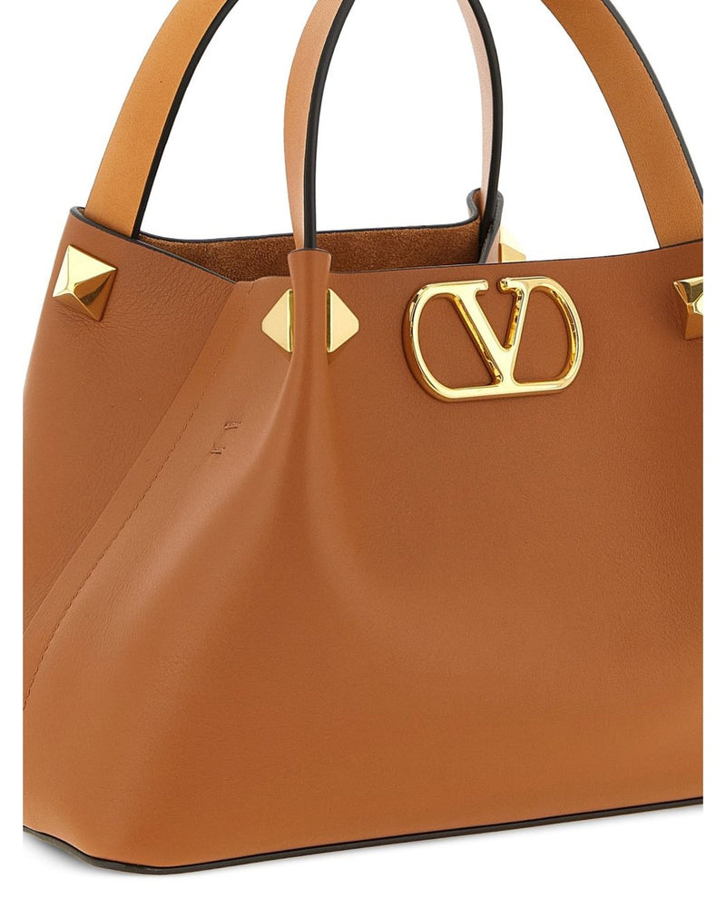 Valentino Garavani Brown Leather Bag Shopper