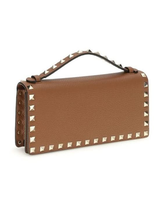 Valentino Garavani Brown Leather Calf Bos Taurus Wallet 