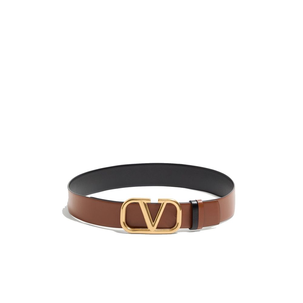 Valentino Garavani Brown Leather Regular Belt Glam Steals
