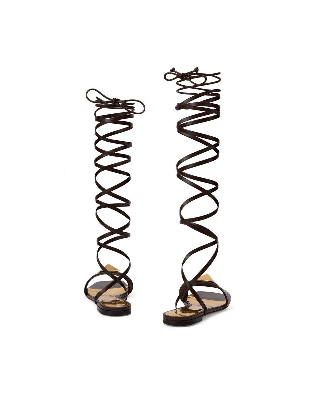 Valentino Garavani Brown Leather Sandals Glam Steals