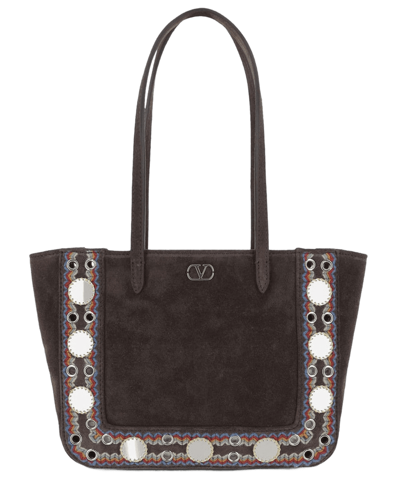 Valentino Garavani Brown Suede Mini Tote Bag Nellcôte in Leather Glam Steals