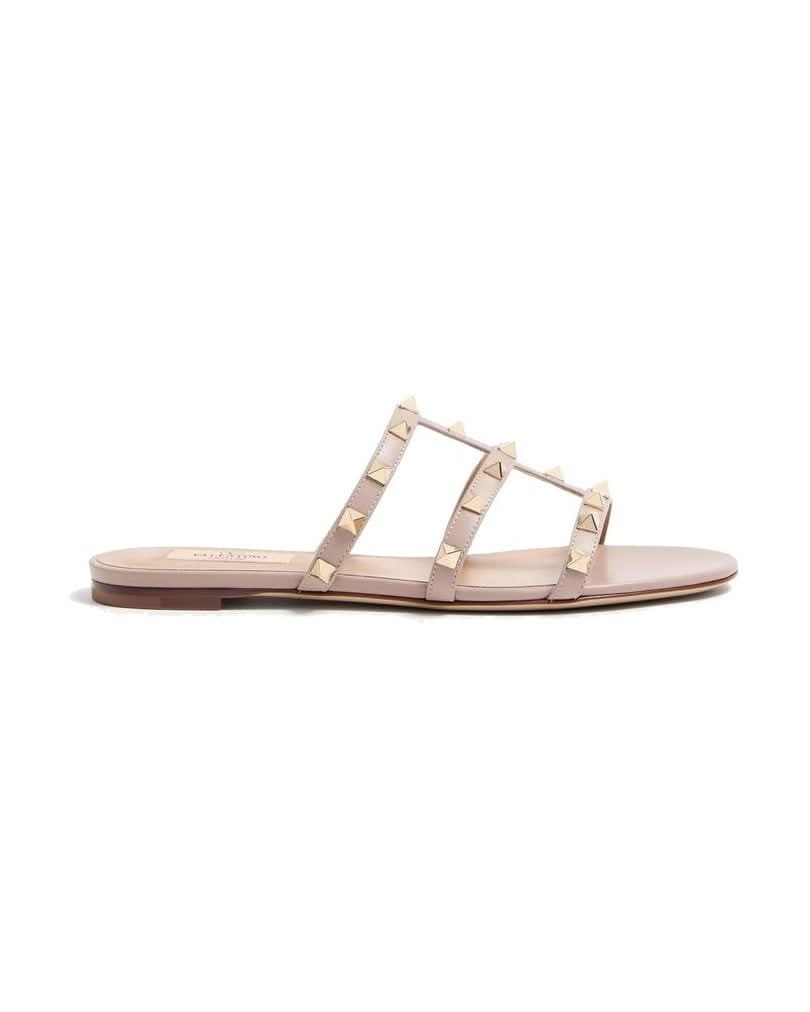 Valentino Garavani Calfskin Strap Sandals Flats