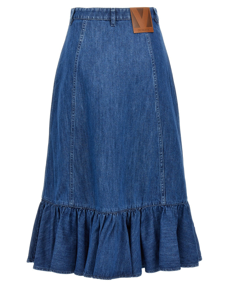 Valentino Garavani Denim Skirt Glam Steals