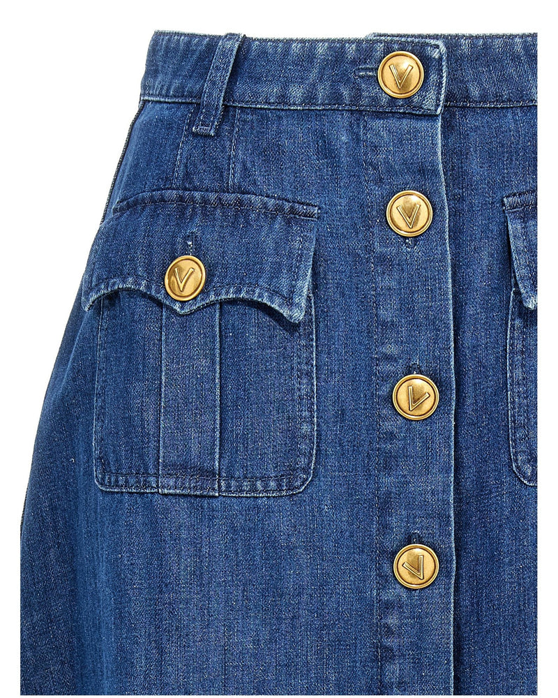 Valentino Garavani Denim Skirt Glam Steals