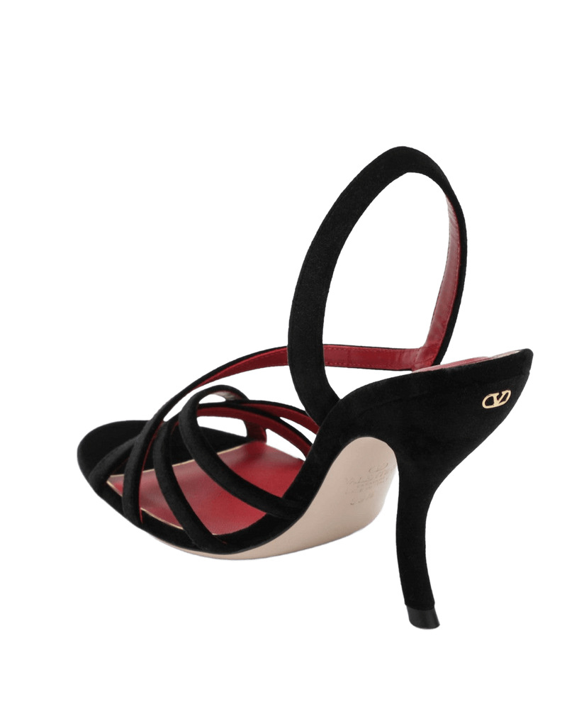 Valentino Garavani Black Fetishique Velvet Sandal Glam Steals