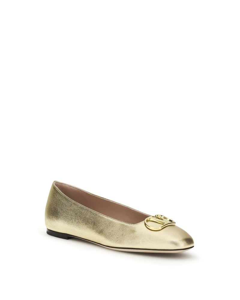 Valentino Garavani Gold Lamb Ovis Aries Ballet Flats Glam Steals