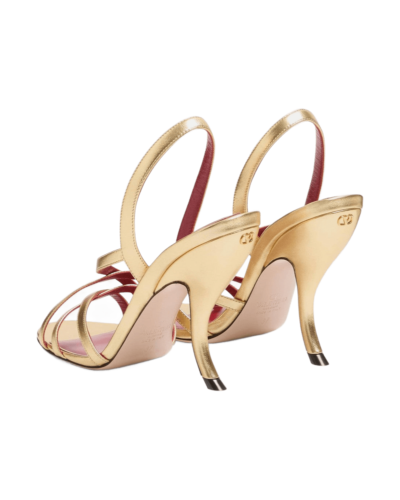 Valentino Garavani Gold Leather Fetishique Sandals Glam Steals