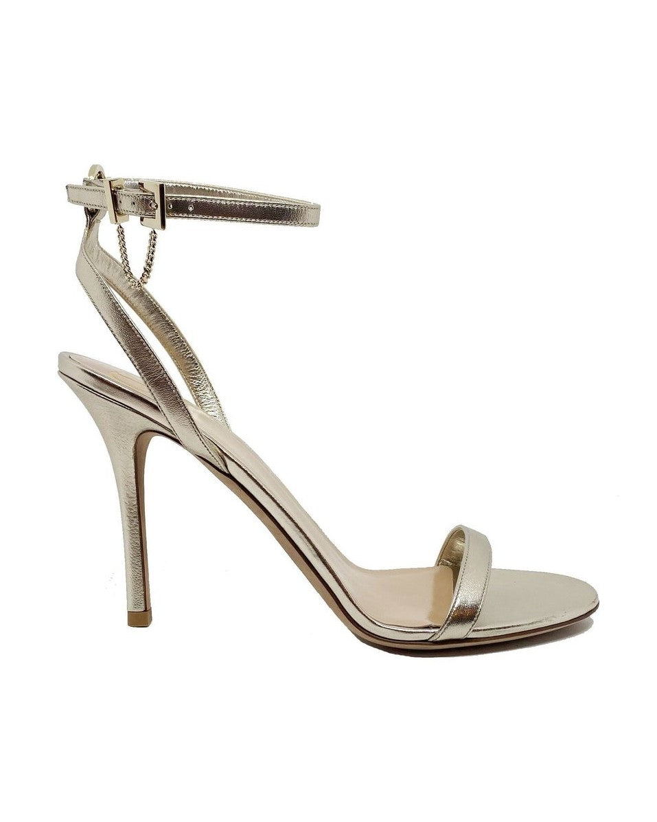 Valentino Garavani Gold Leather Stiletto Heel Sandals Glam Steals