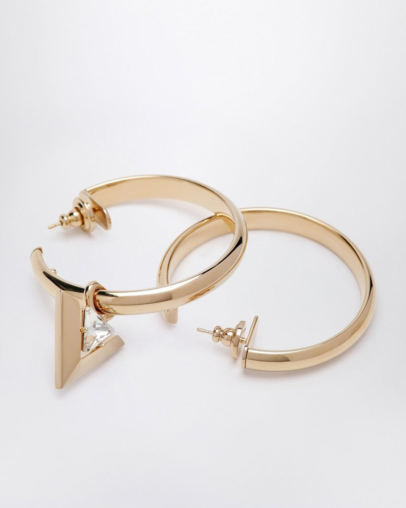 Valentino Garavani Je Les V Crystal Metal Hoop Earrings Glam Steals
