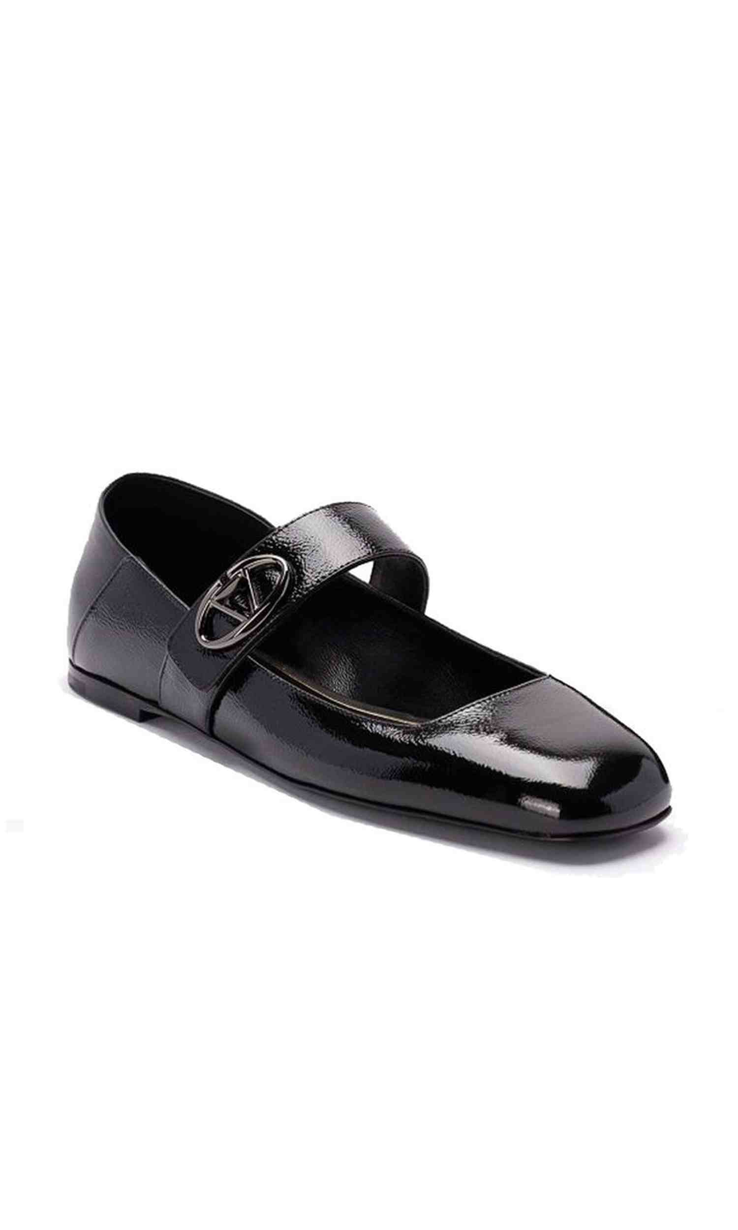 Valentino Garavani Leather Locker Ballerina Flats Glam Steals