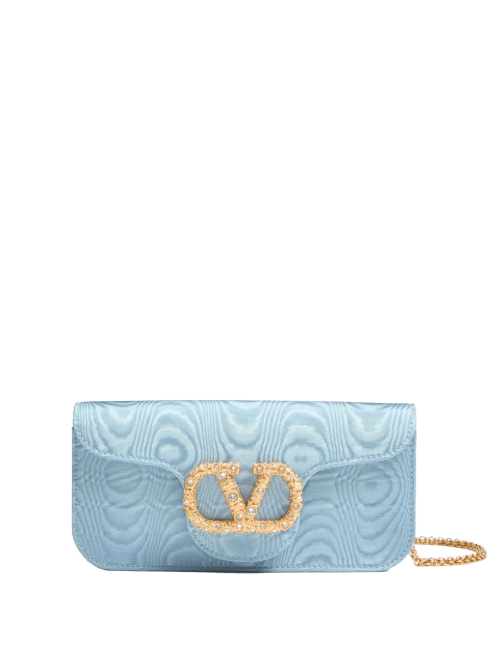 Valentino Garavani Locò Moiré Fabric Clutch with Jewel Logo Glam Steals
